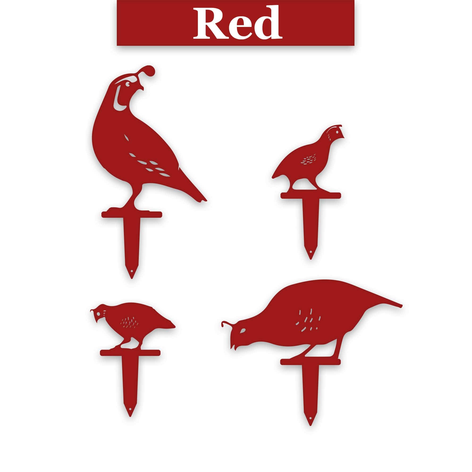 Quail Family Lawn and Garden Stakes