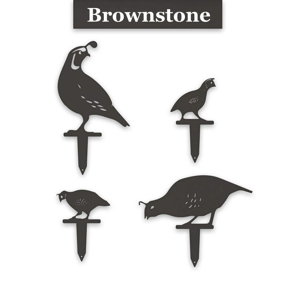 Quail Family Lawn and Garden Stakes