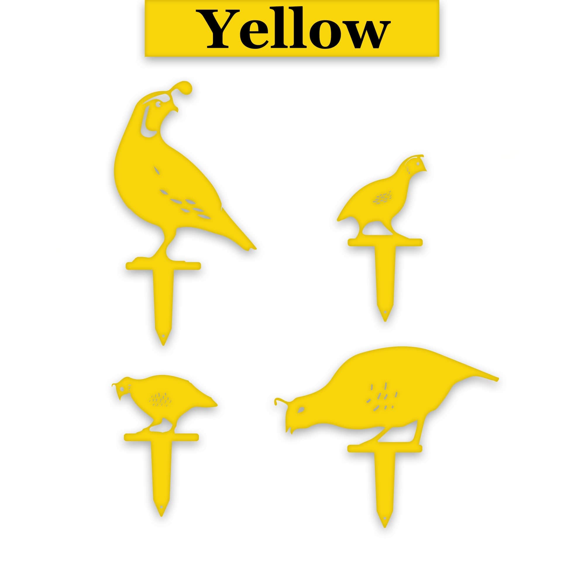 Quail Family Lawn and Garden Stakes
