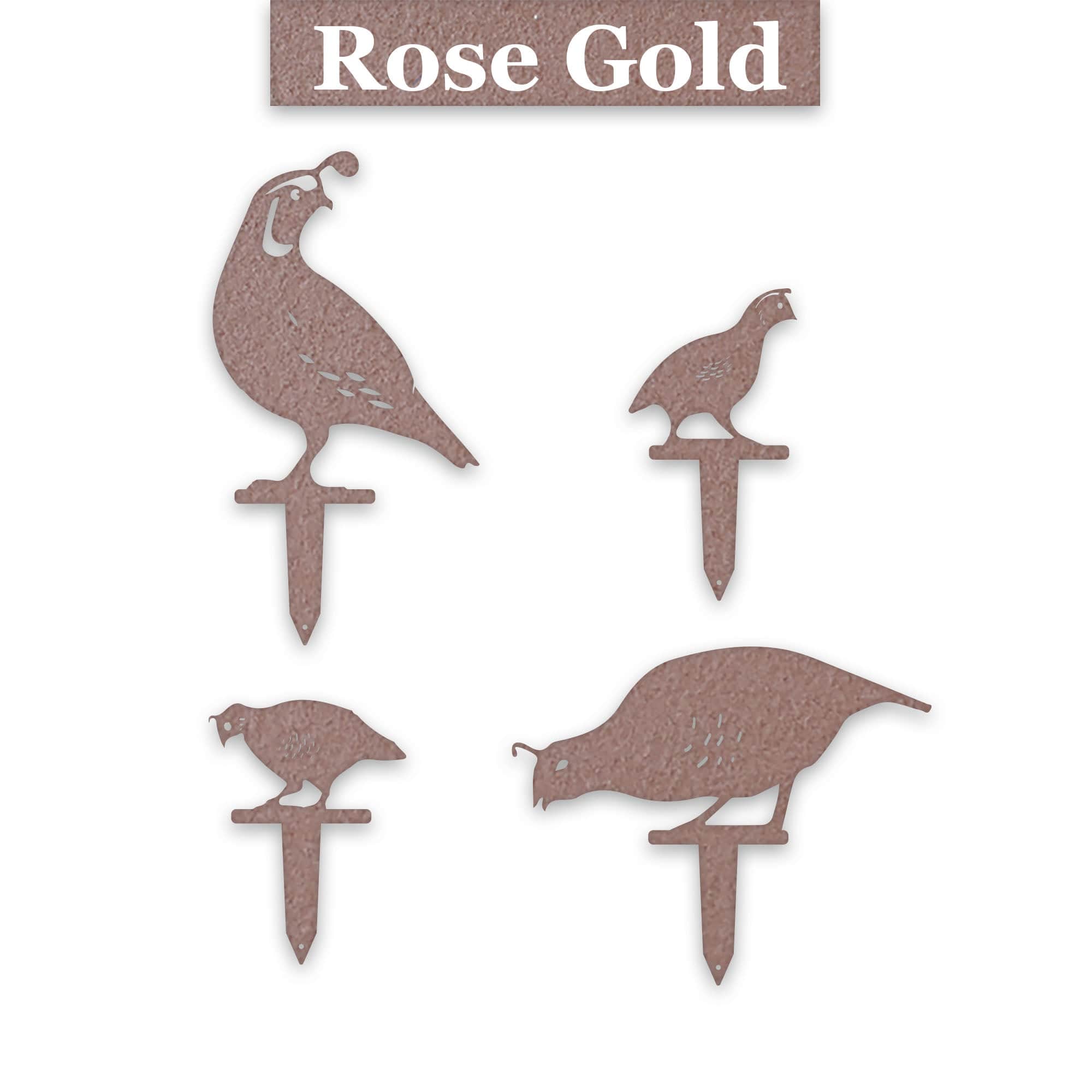 Quail Family Lawn and Garden Stakes