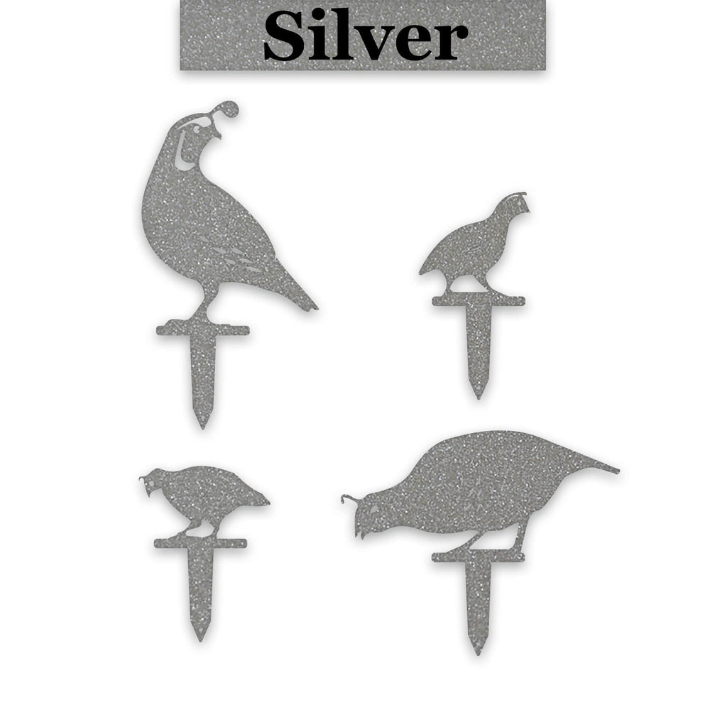 Quail Family Lawn and Garden Stakes