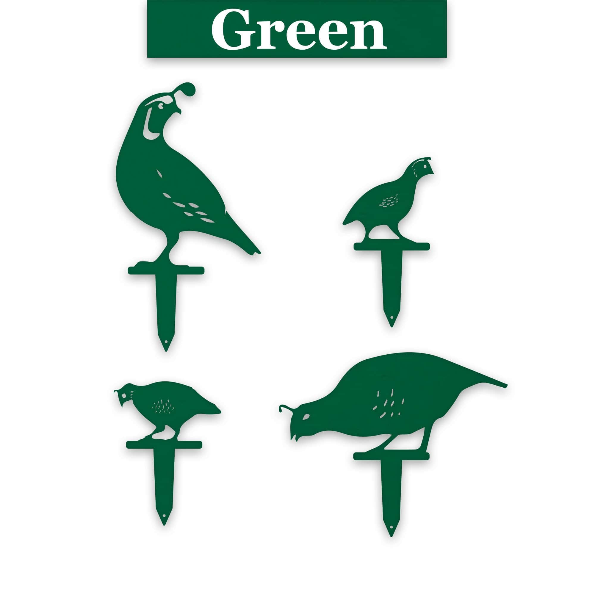 Quail Family Lawn and Garden Stakes
