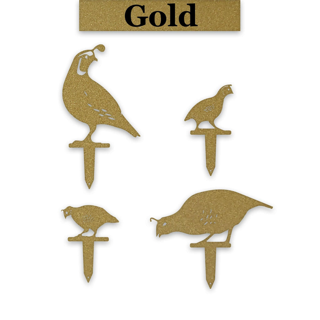 Quail Family Lawn and Garden Stakes