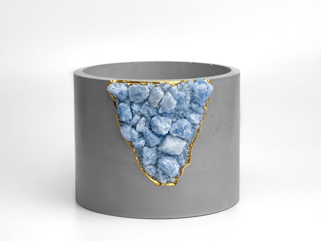 6" BLUE CALCITE PLANTER