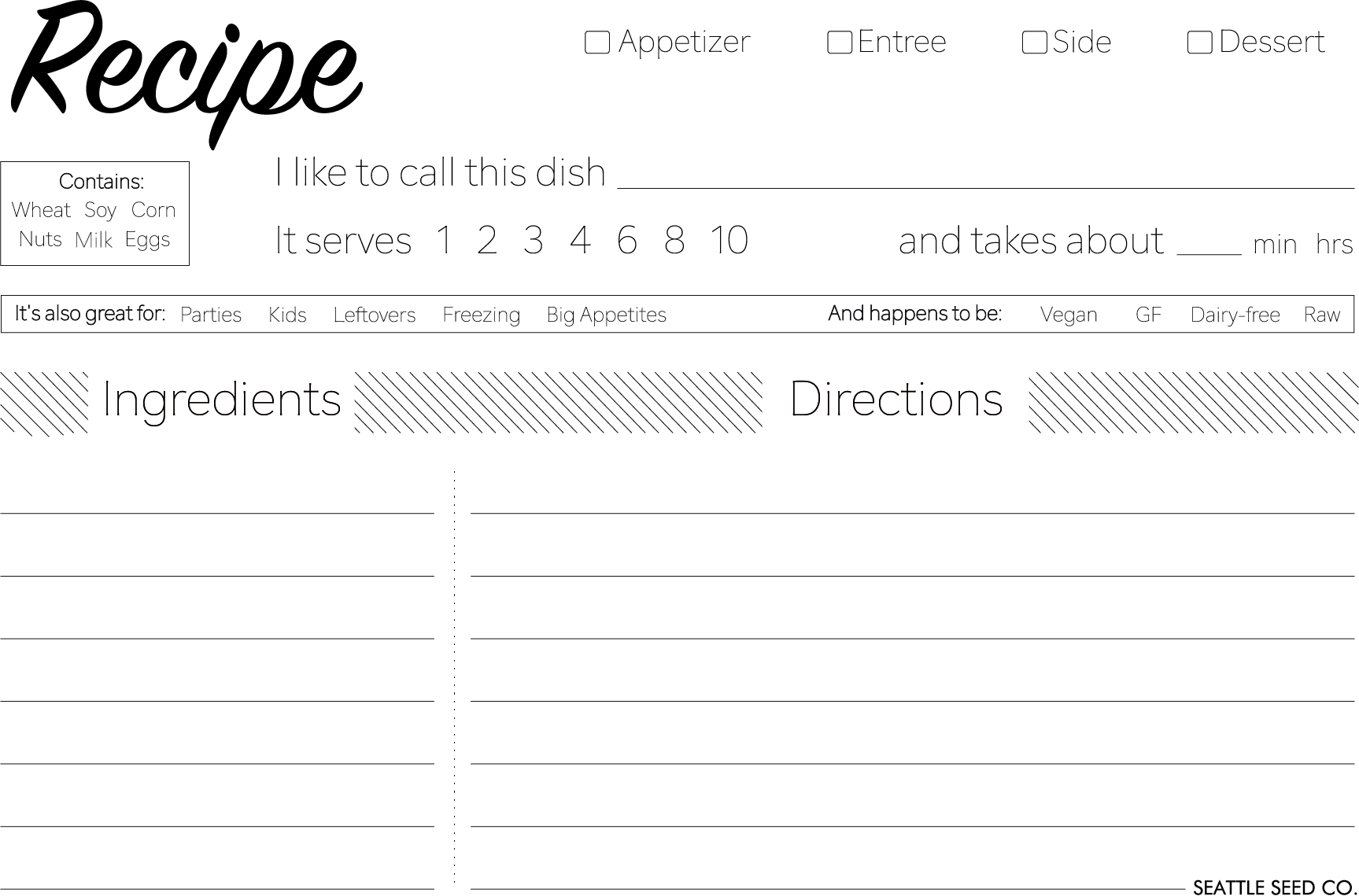 Modern Recipe Cards