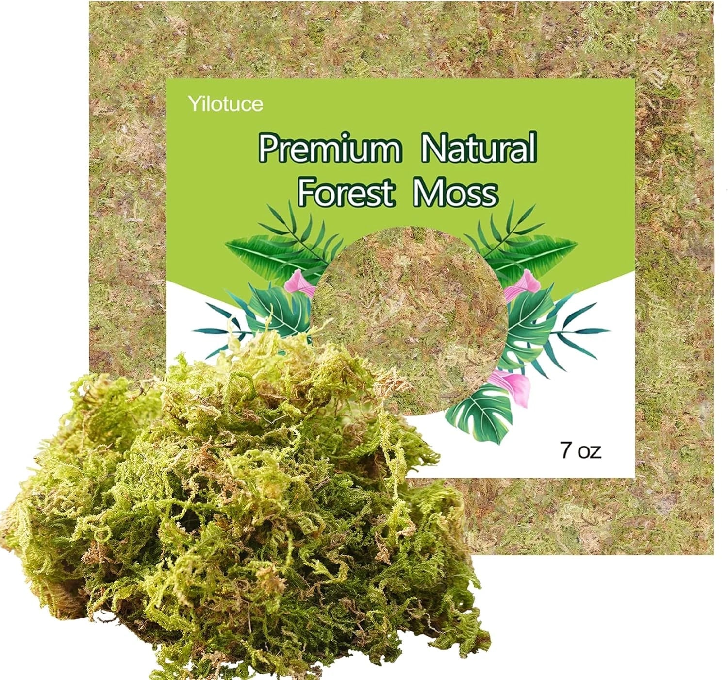 Natural Orchid Moss - 7 Oz Soilless Potting Soil for Potted Plants - Ideal for Seedlings and Orchids - Organic, Eco-Friendly
