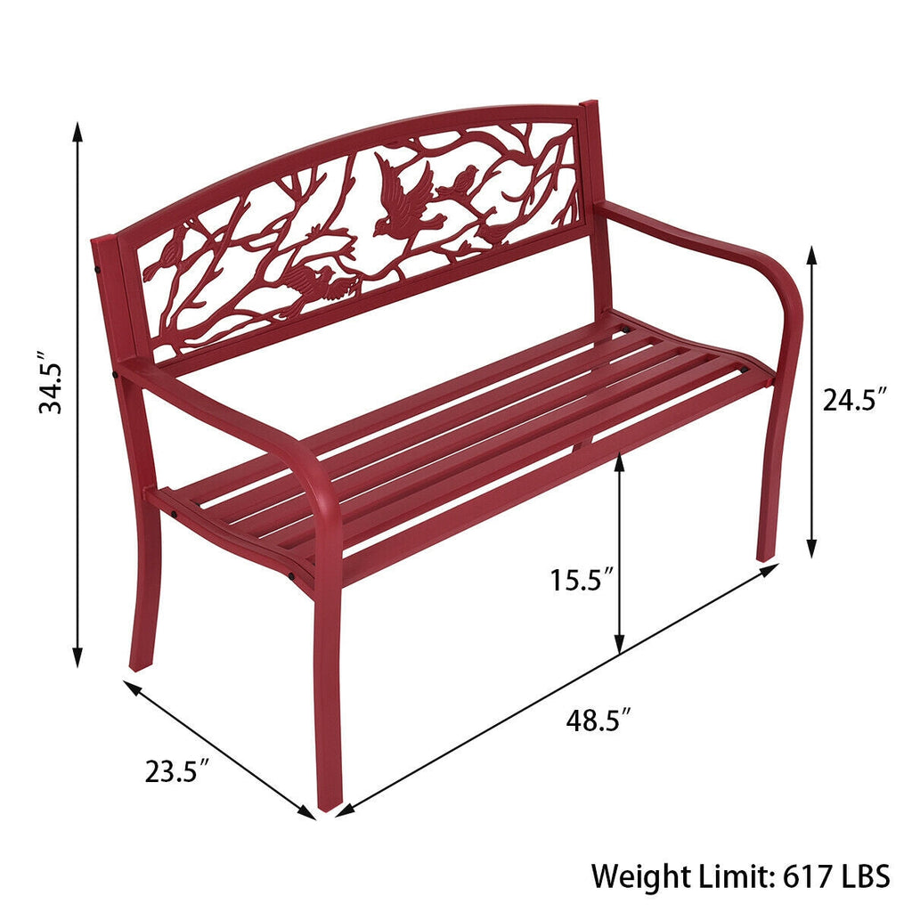 Red Garden Bench or for Patio - Outdoor Furniture
