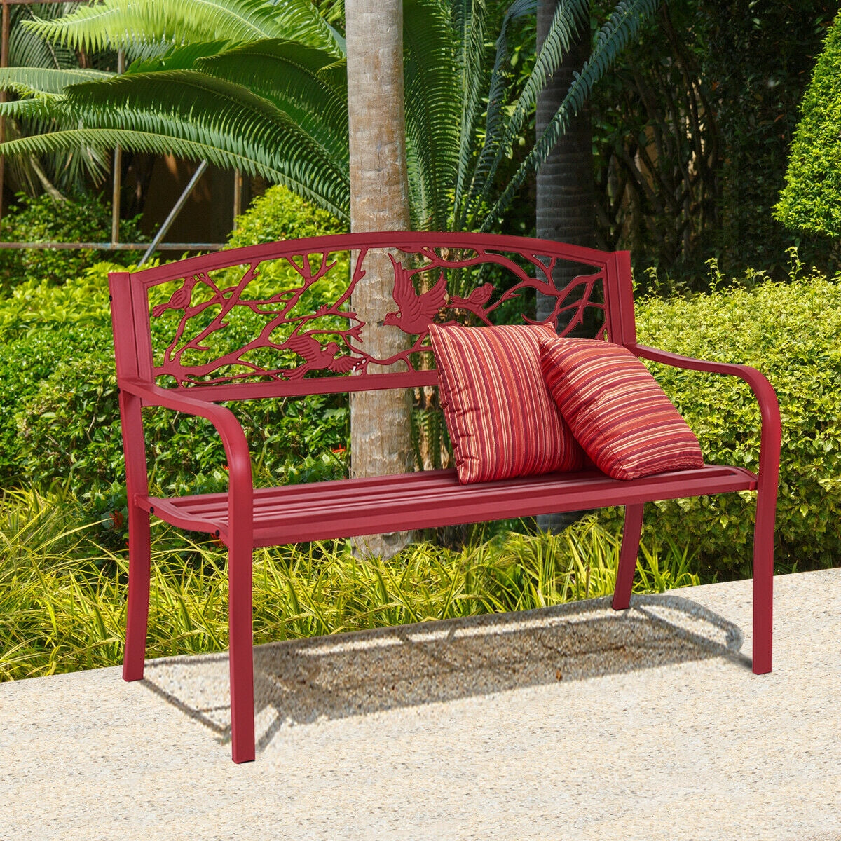 Red Garden Bench or for Patio - Outdoor Furniture
