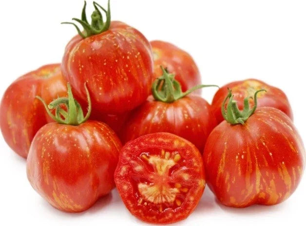 Heirloom Tomato Seeds - Striped Cavern (Schimmeig Stoo) - Non-GMO, Indeterminate, Heirloom, Vegetable Seeds, 50 Pack