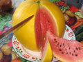Golden Midget Watermelon Seeds - Heirloom, Organic, Non-GMO - Citrullus lanatus, Small Round Fruit, Pack of 24