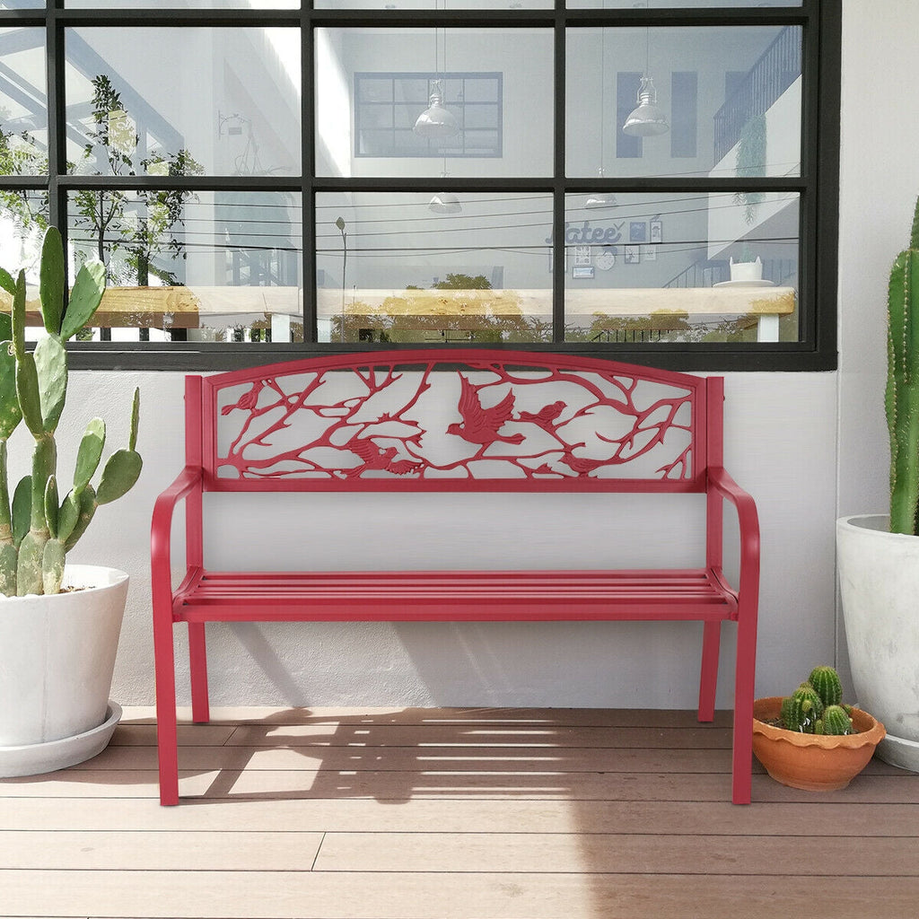 Red Garden Bench or for Patio - Outdoor Furniture