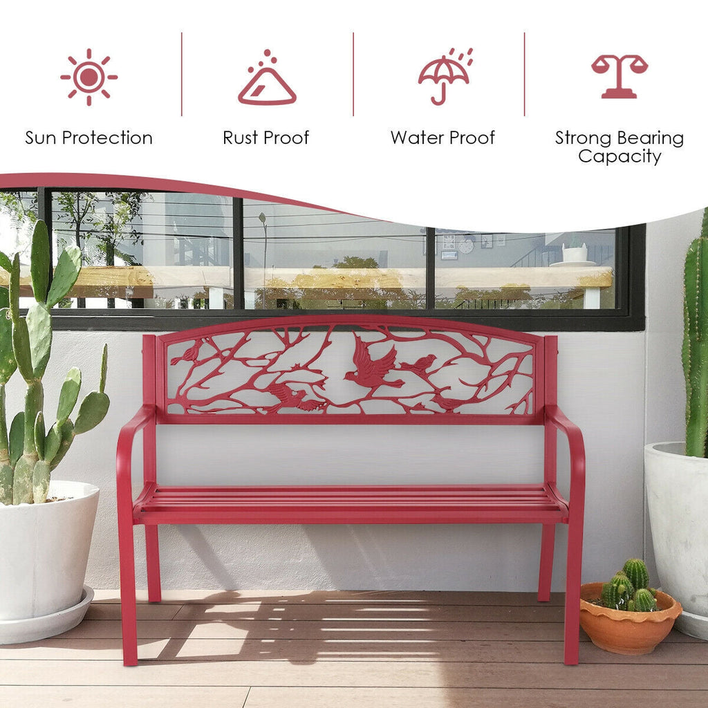 Red Garden Bench or for Patio - Outdoor Furniture