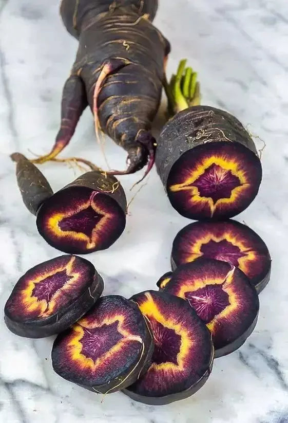 Black Nebula Carrot Seeds - Organic Non-GMO Heirloom Vegetable Seeds - Daucus carota, 200+ Seeds, Rare Dark Purple Carrots