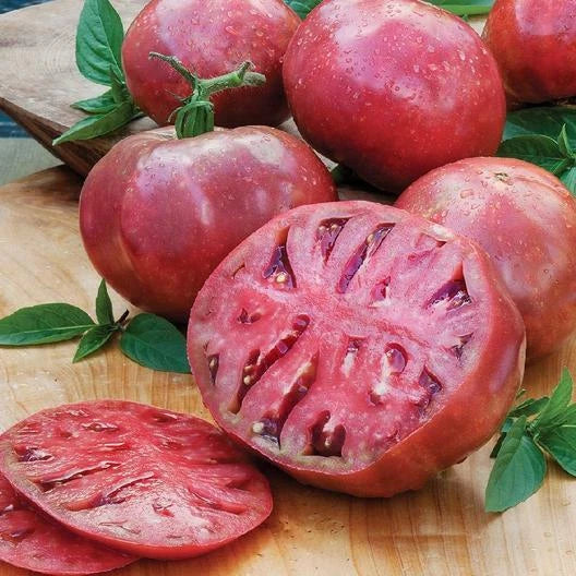 Cherokee Purple Tomato Seeds - Heirloom Non-GMO Indeterminate Variety, 60 Seeds, Organic, Dark Purple, Beefsteak Style, Solanum lycopersicum