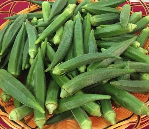 Emerald Okra Seeds - 25+ Heirloom Non-GMO Abelmoschus esculentus for Home Gardens & Containers