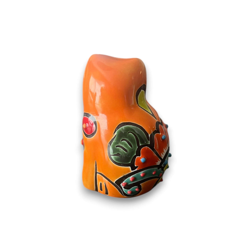 Set of 2 Talavera Cat Statues | Small Handmade Mexican Figurines