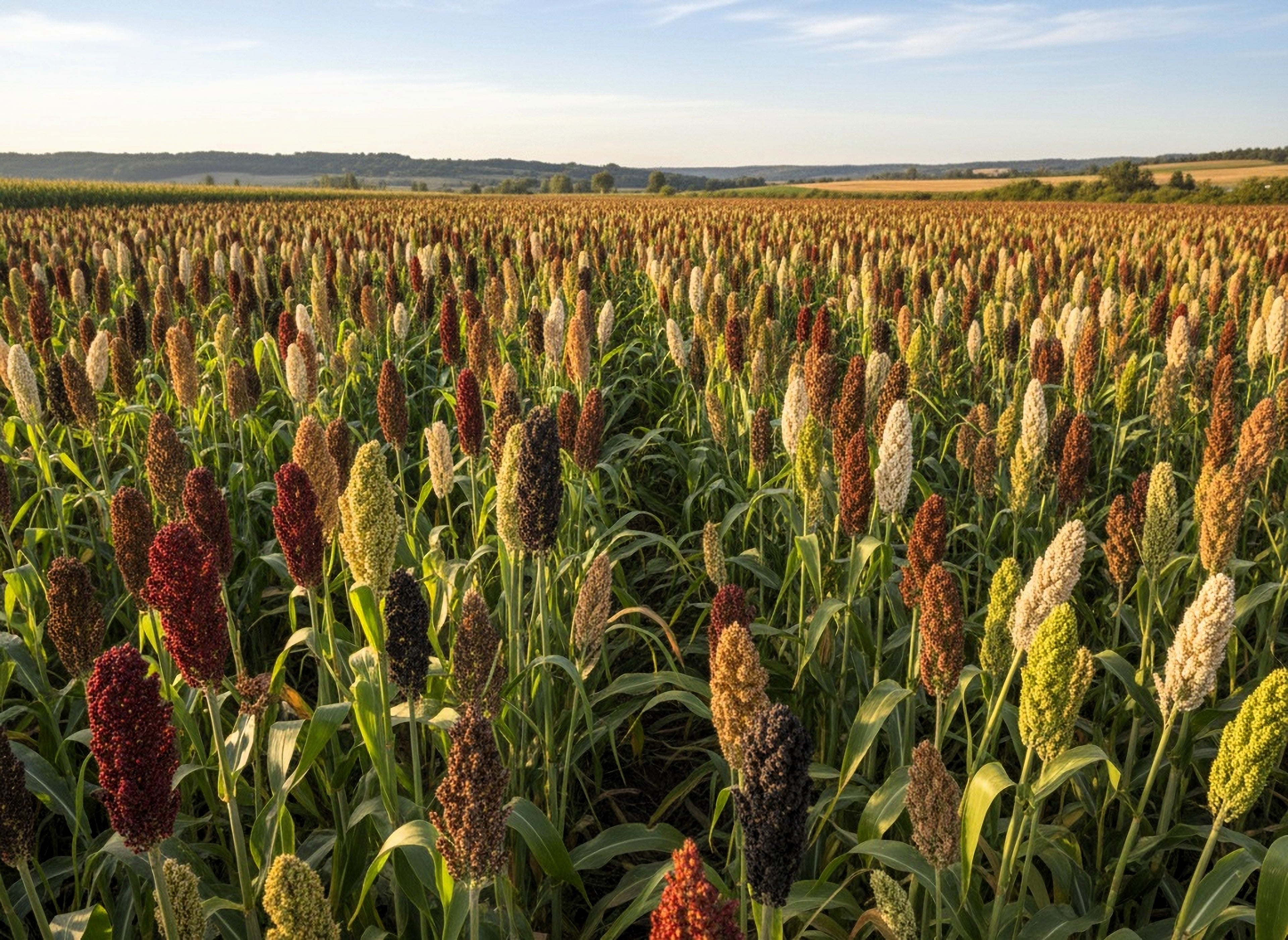 50 BROOMCORN Colored Uprights SORGHUM BICOLOR Mixed Colors Seeds