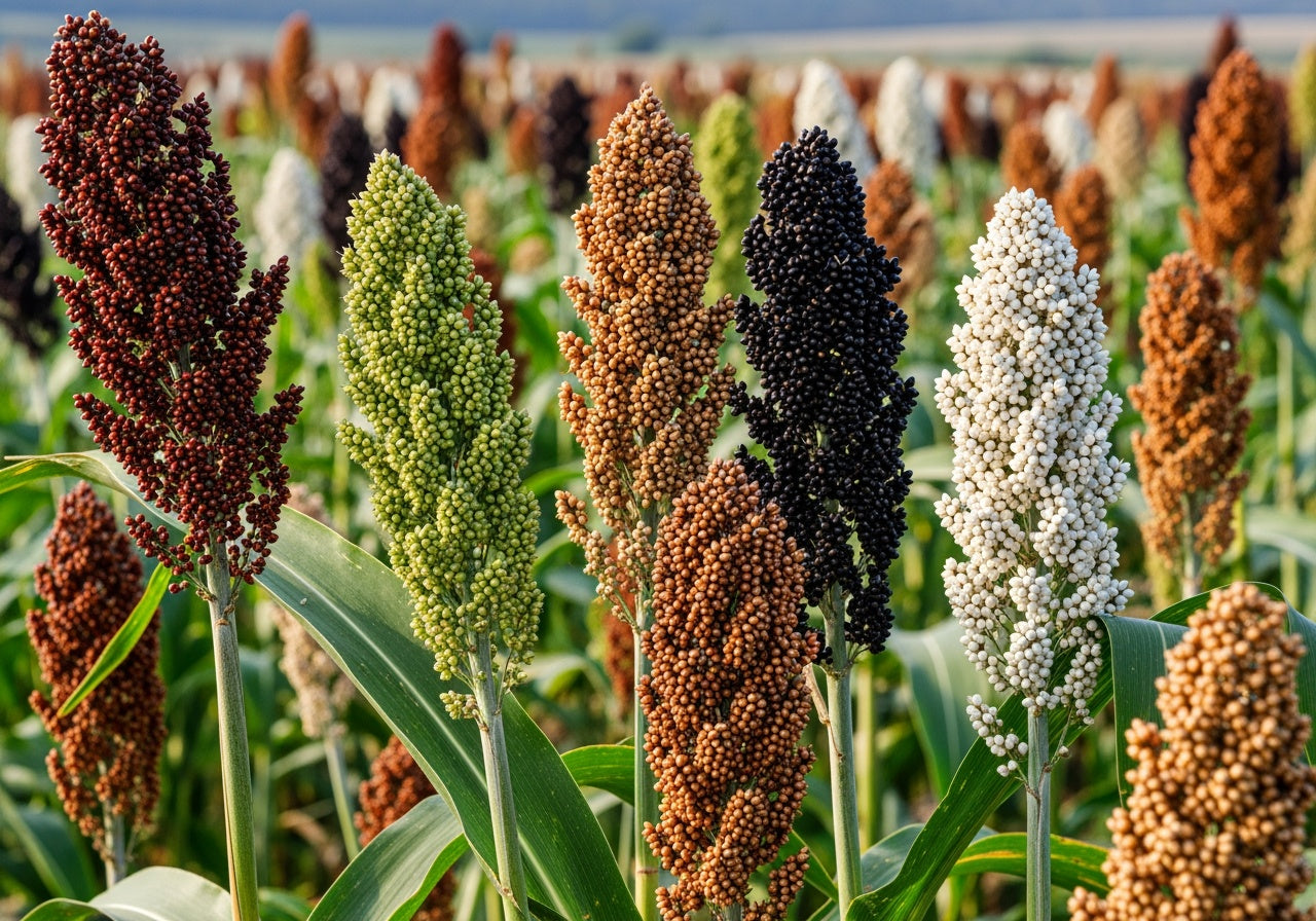 50 BROOMCORN Colored Uprights SORGHUM BICOLOR Mixed Colors Seeds