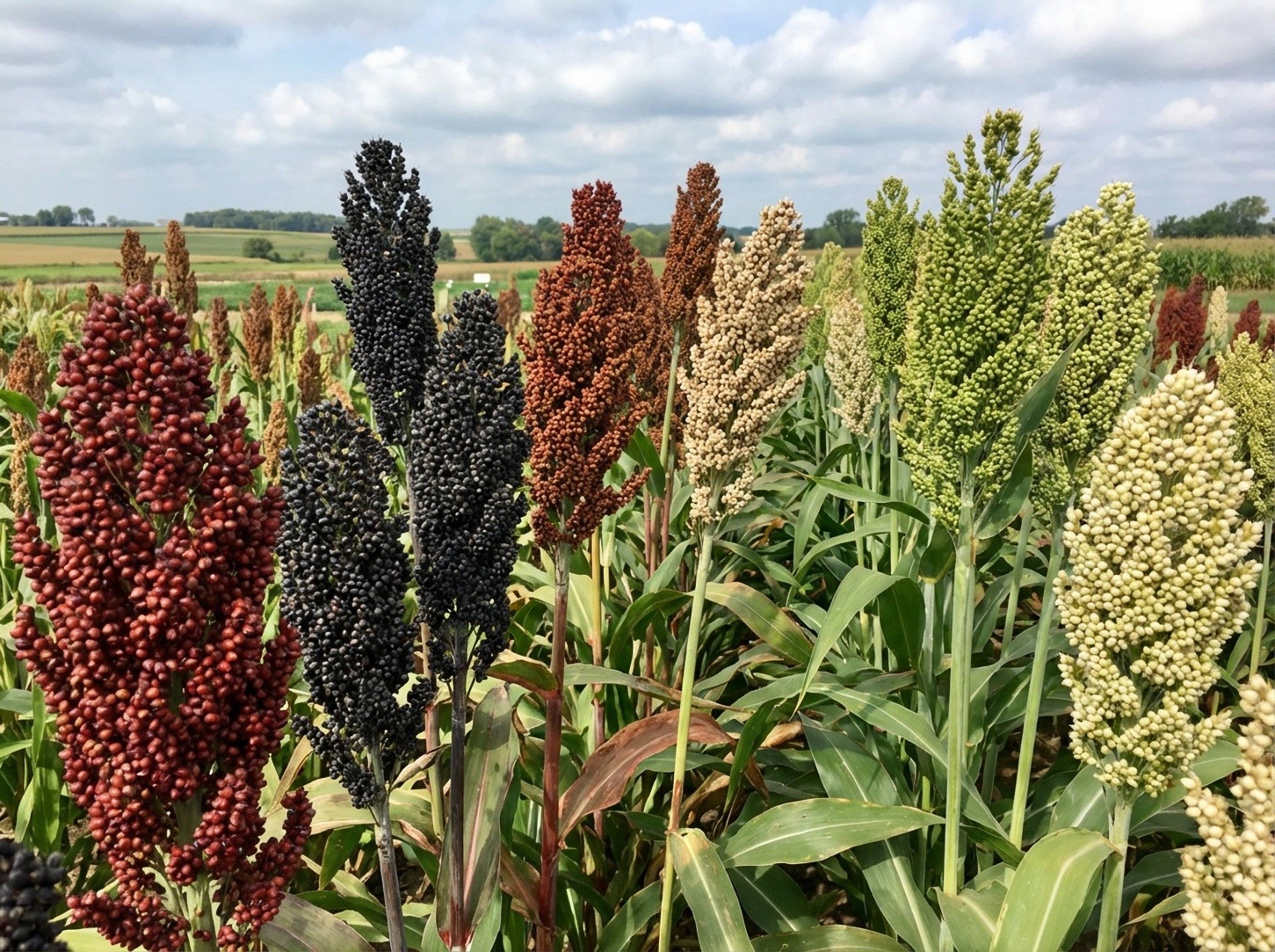 50 BROOMCORN Colored Uprights SORGHUM BICOLOR Mixed Colors Seeds