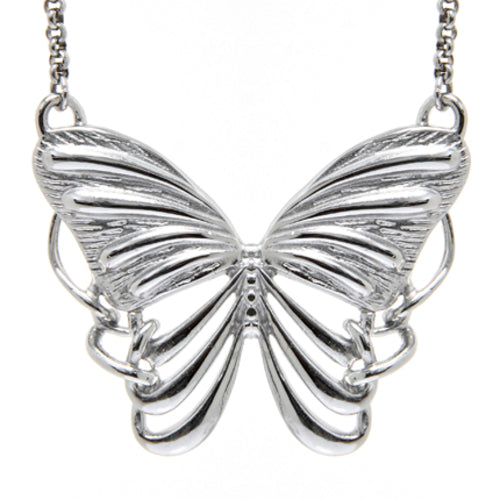 Silver Plated Butterfly Pendant Necklace For Women Elegant