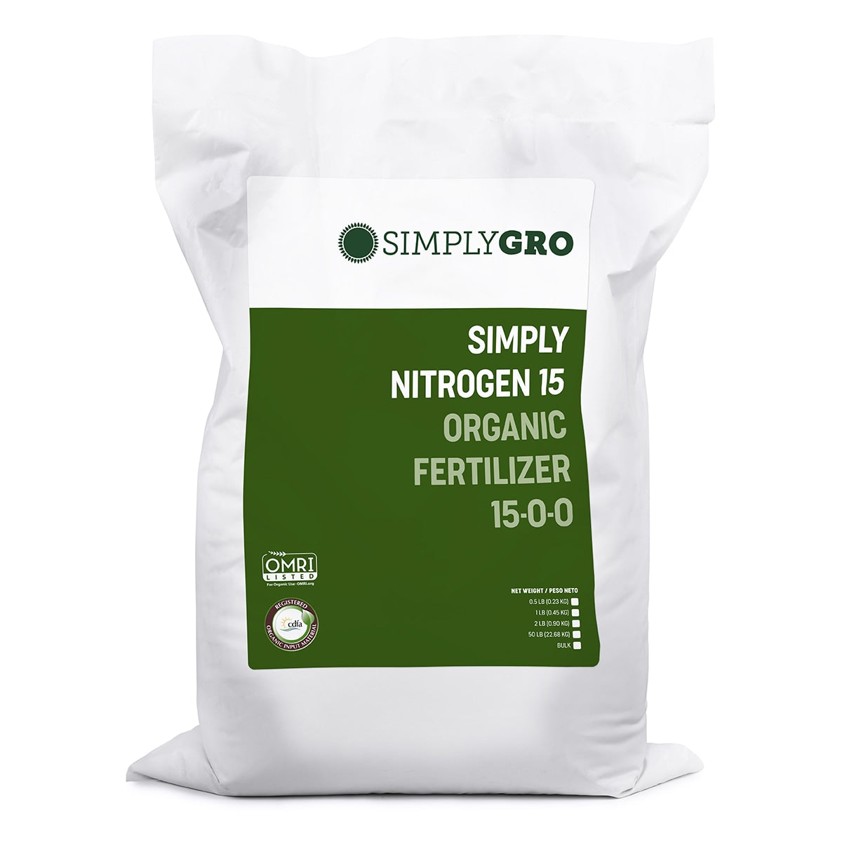 Simply Nitrogen 15 Organic Fertilizer 15-0-0 (50 Lbs)