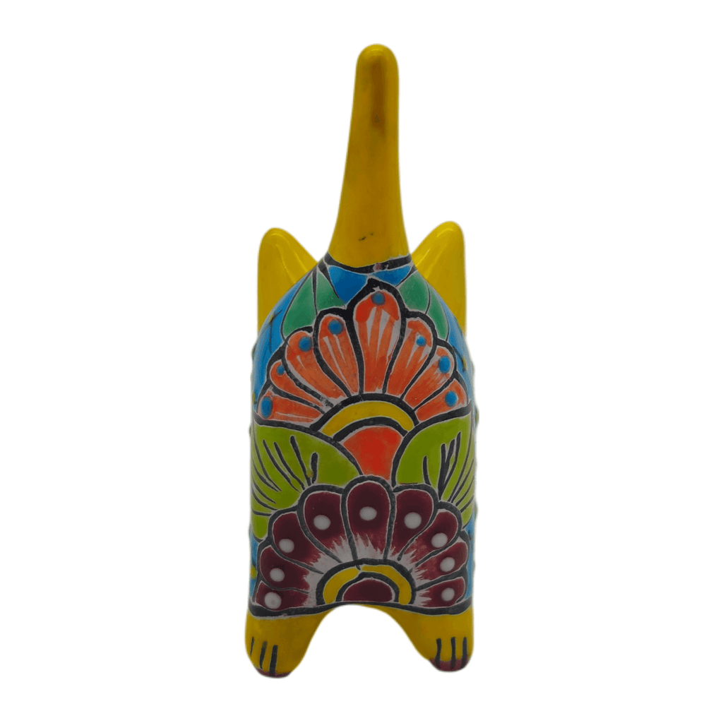 Small Talavera Cat Planter | Colorful Mexican Ceramic Decor