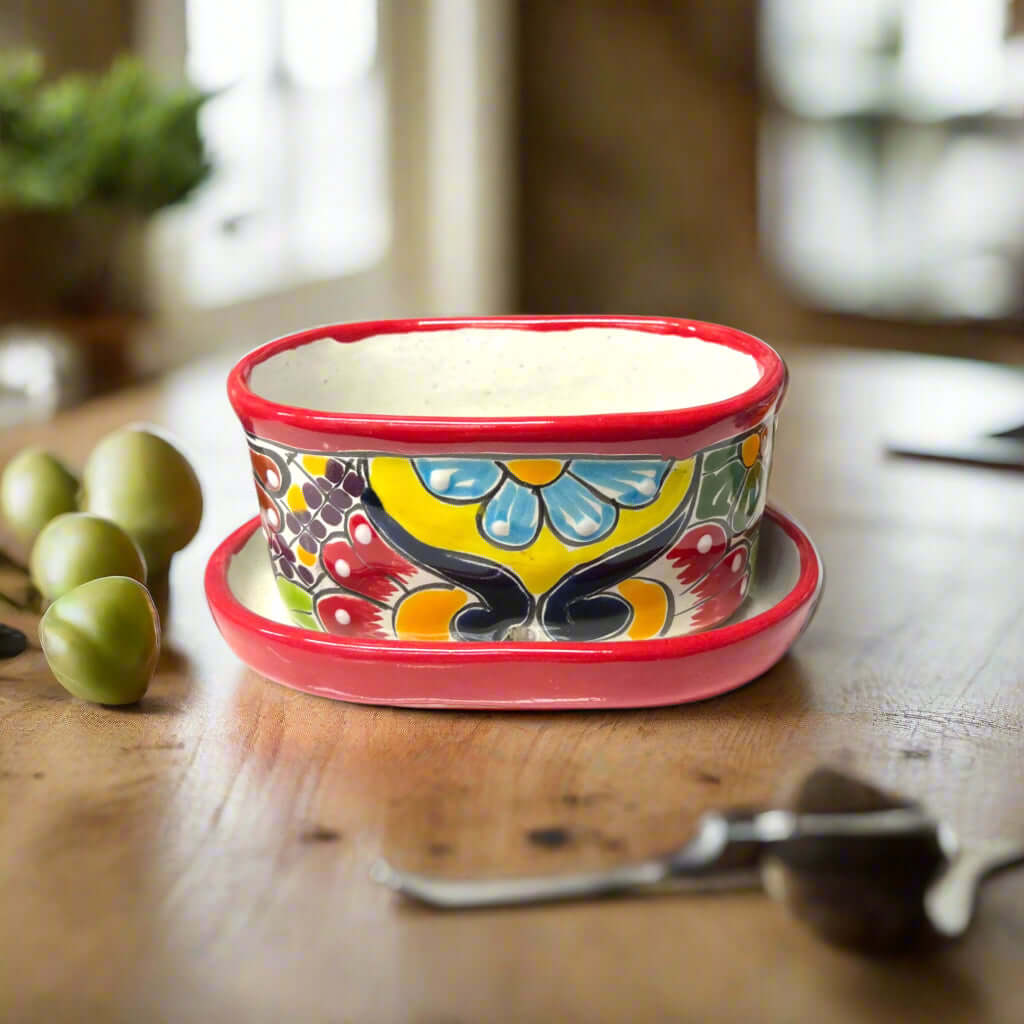 Small Talavera Flower Pot | Colorful Hand-Painted Mexican Planter
