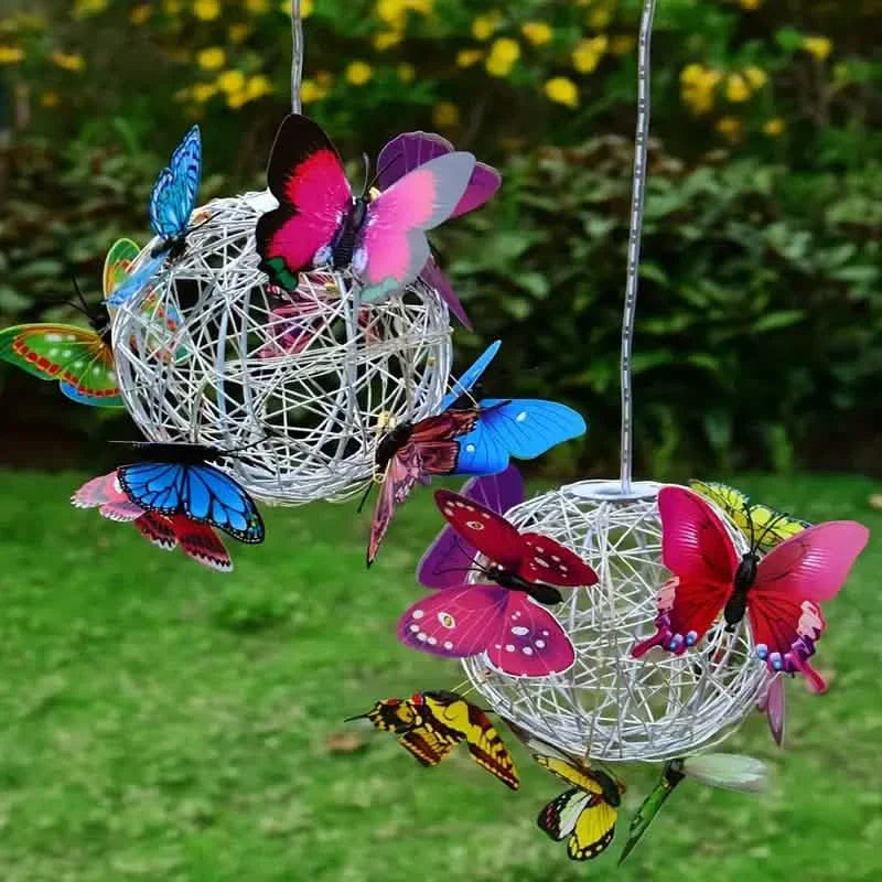 Solar Butterfly Wind Chime Lights, Garden Hanging Decor Lighting Fixture