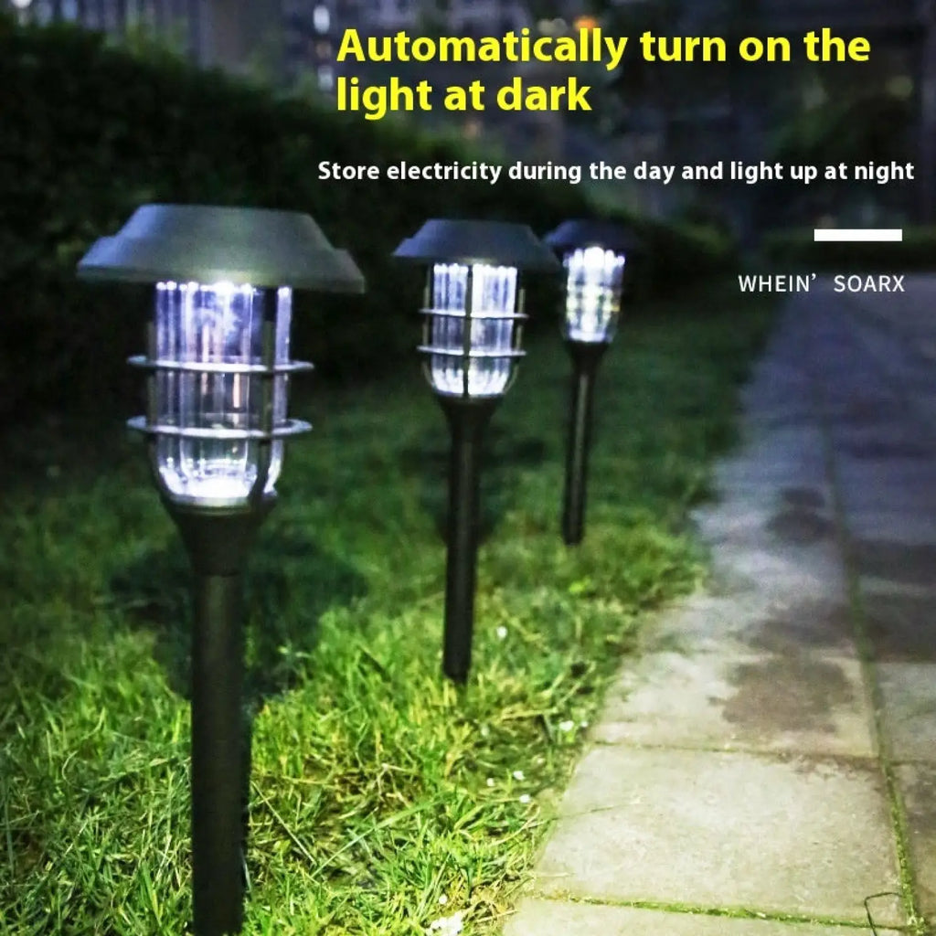 Solar LED Light for Garden with Modern Stripe Design for Outdoors