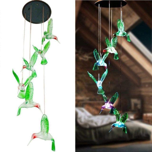 Solar Power Butterfly Wind Chime Crystal Lamp Butterfly Solar Wind Chimes Outdoor Color Changing LED Lighted Wind Chime Waterproof Memorial Gift Mobile Wind Chime Solar Powered Colorful Hanging Light Waterproof Outdoor Wind Chime Solar Light For Garden