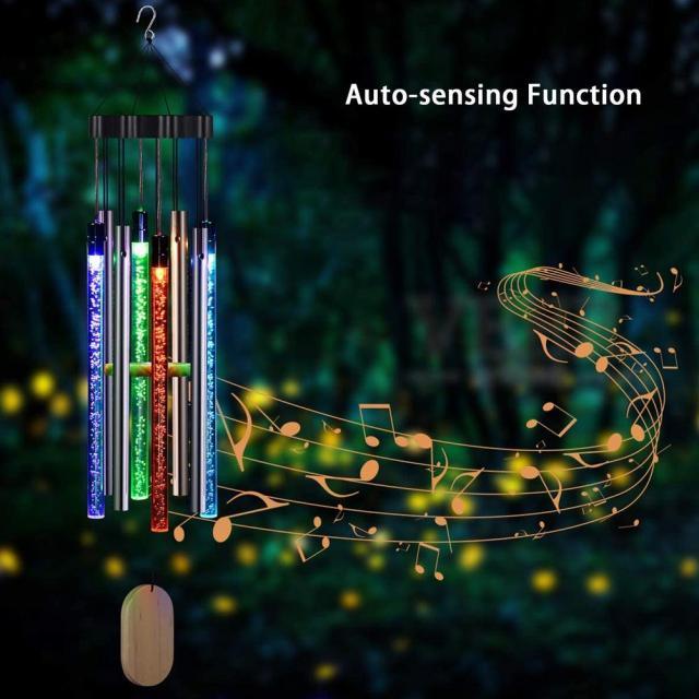 Solar Wind Chimes Changing Color LED Solar Outside Wind Chime Auto-sensing Solar Powered Memorial Wind Chimes with Light  IP55 Waterproof Hanging Solar Light For Home Garden Decor Housewarming Gift For Garden Patio Home Decor