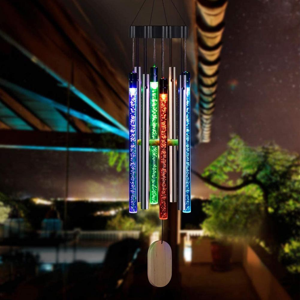 Solar Wind Chimes Changing Color LED Solar Outside Wind Chime Auto-sensing Solar Powered Memorial Wind Chimes with Light  IP55 Waterproof Hanging Solar Light For Home Garden Decor Housewarming Gift For Garden Patio Home Decor