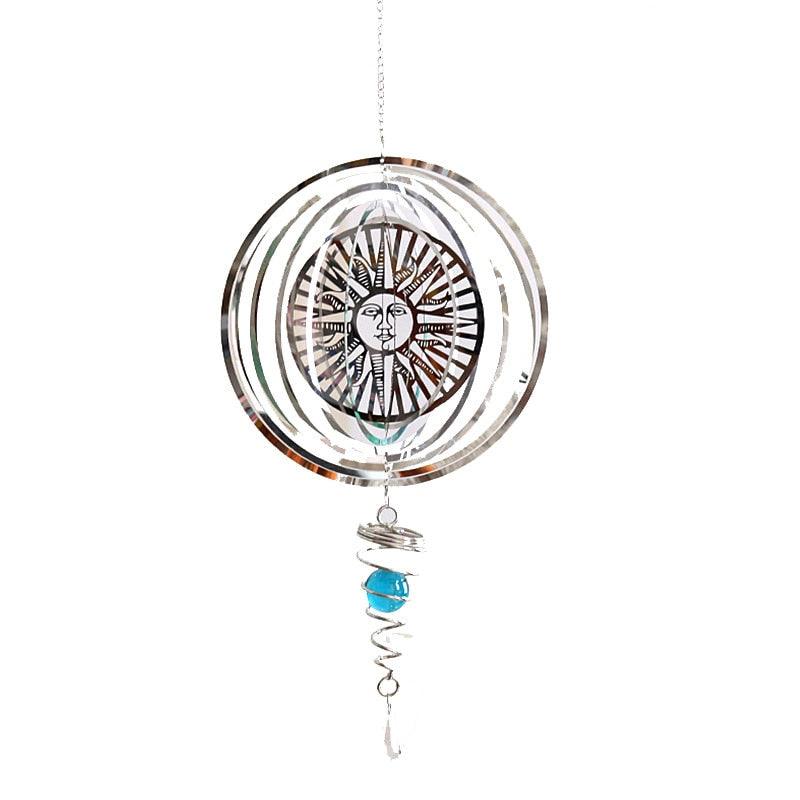 Stainless Steel Metal Sculptures Kinetic Hanging Wind Spinner Indoor Outdoor Garden Decoration Crafts 3D Pattern Ornaments Rotating Hanging Decor Yard Art Christmas Decoration Garden Decor Room  For Patio and Lawn Crafts Ornaments Art