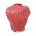 Opaque Pink Strawberry Shaped Glass Vase