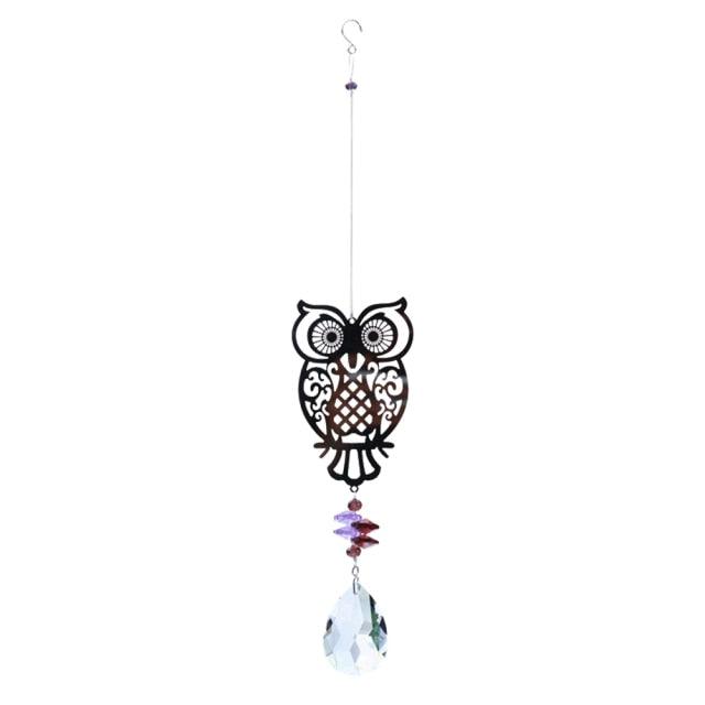 Sun-catchers Beads Colorful Rainbow Crystal Hanging Crystal Wind Chimes Butterfly Bird Prisms Crystal Pendant For Garden Window Car Wedding Plants Home Decoration