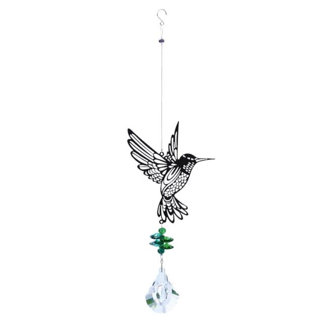 Sun-catchers Beads Colorful Rainbow Crystal Hanging Crystal Wind Chimes Butterfly Bird Prisms Crystal Pendant For Garden Window Car Wedding Plants Home Decoration