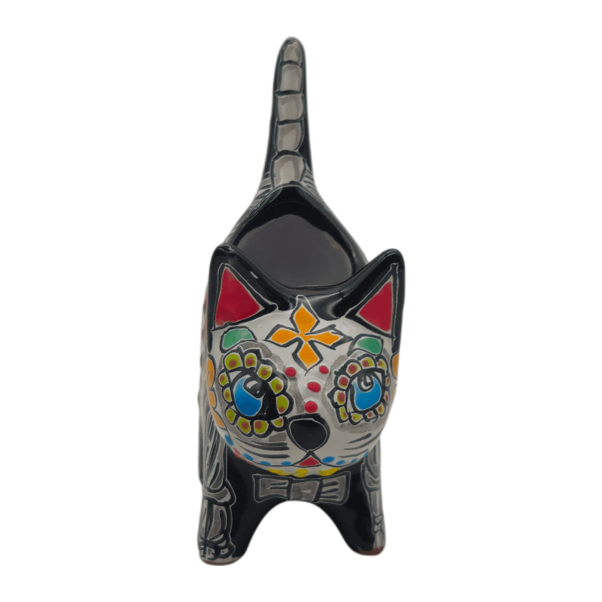 Talavera Cat Planter | Day of the Dead Ceramic Decor