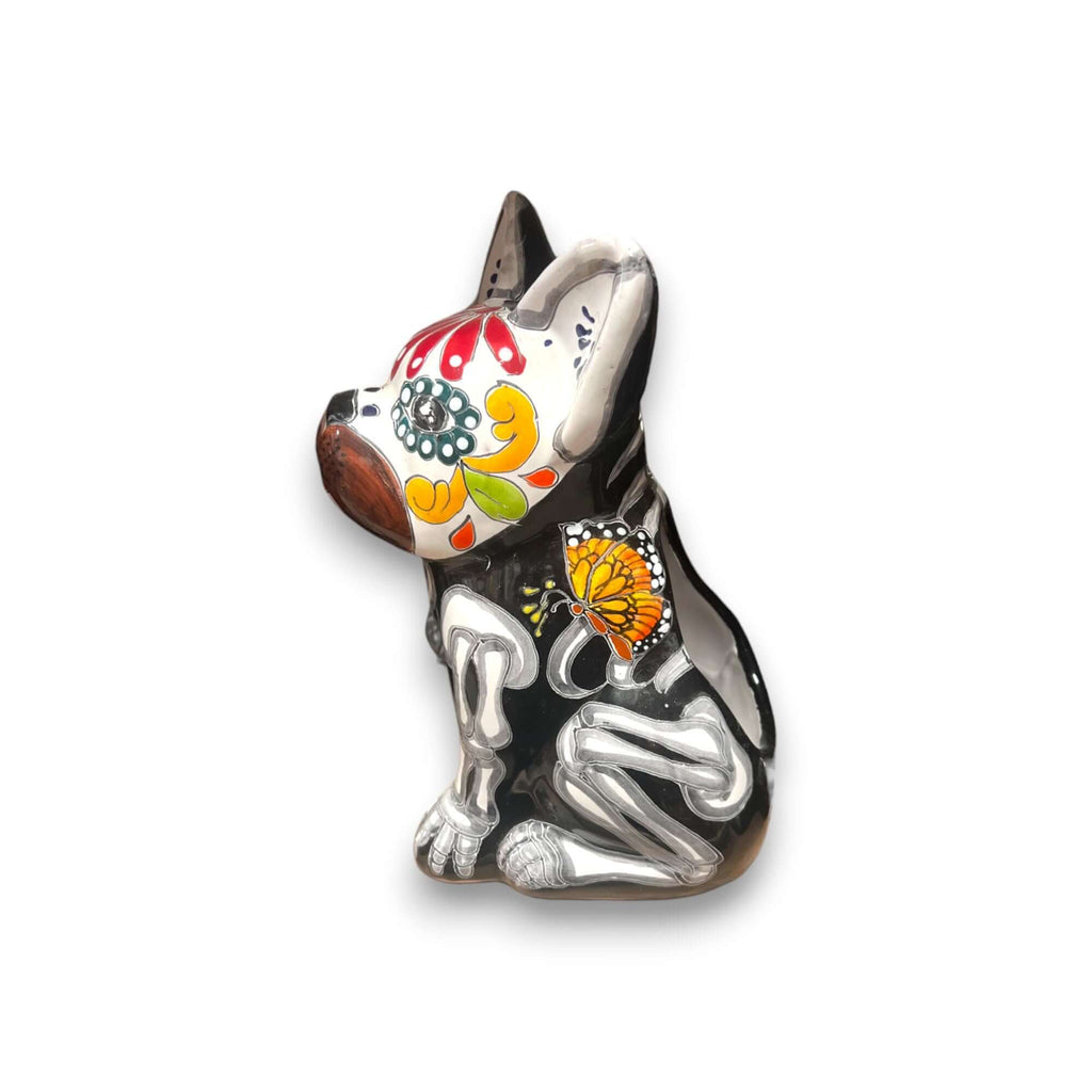 Talavera French Bulldog Statue | Day of the Dead Mexican Decor