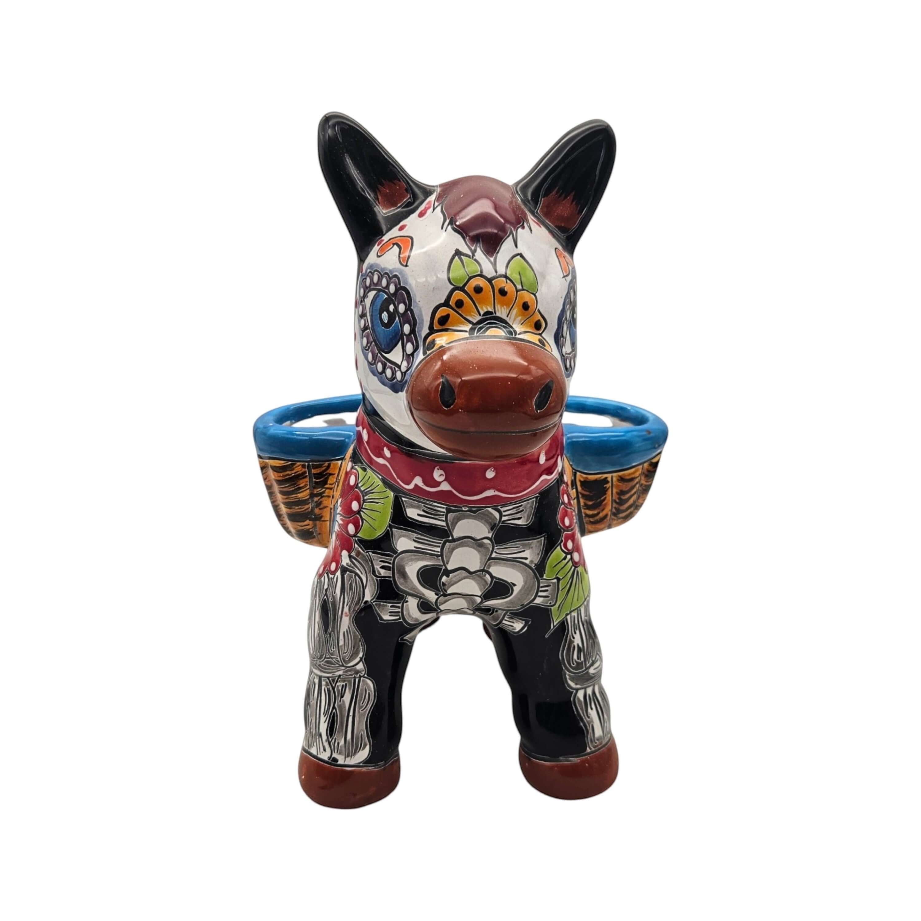 Talavera Donkey Planter | Colorful Day of the Dead Art