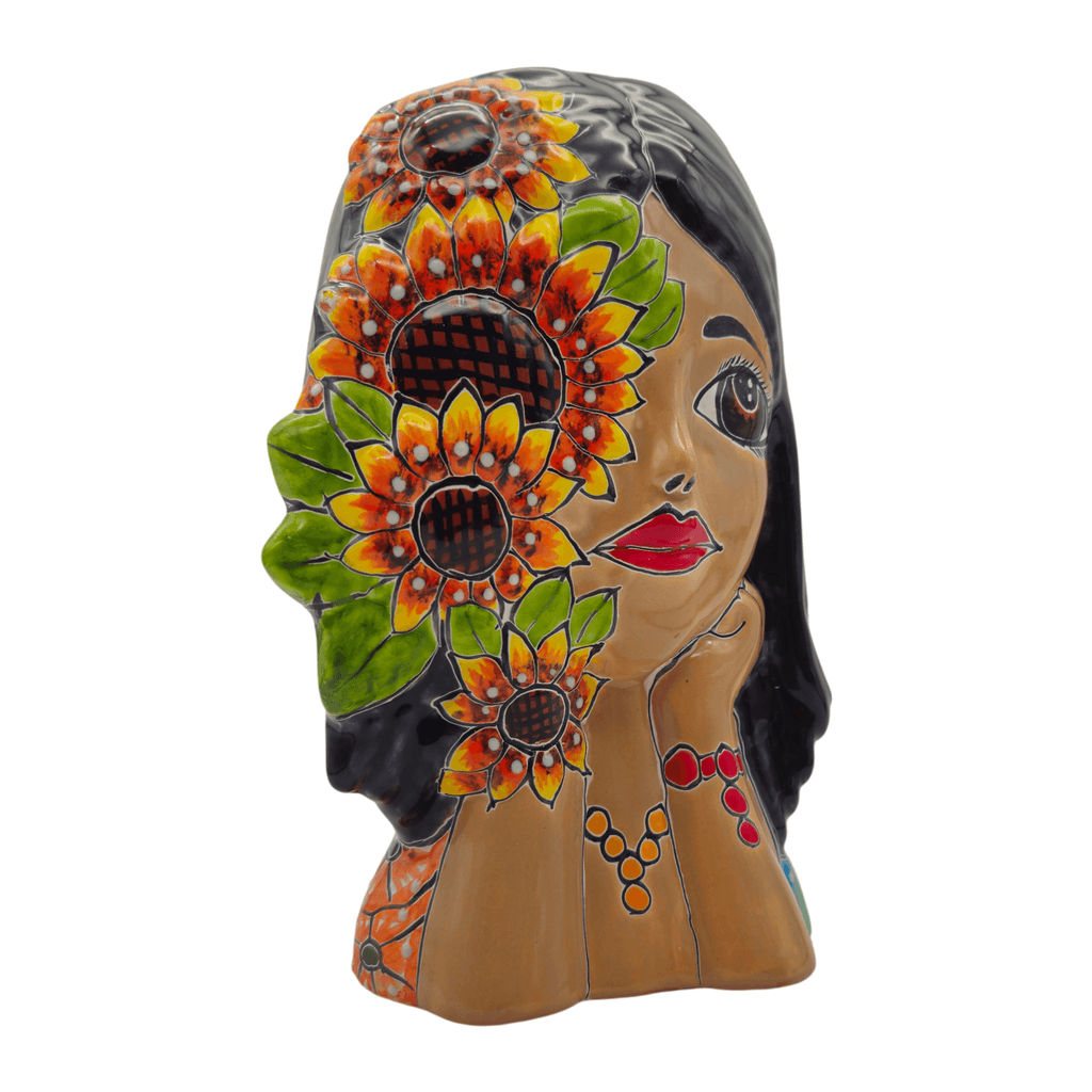Talavera Lady Face Planter | Sunflower Design
