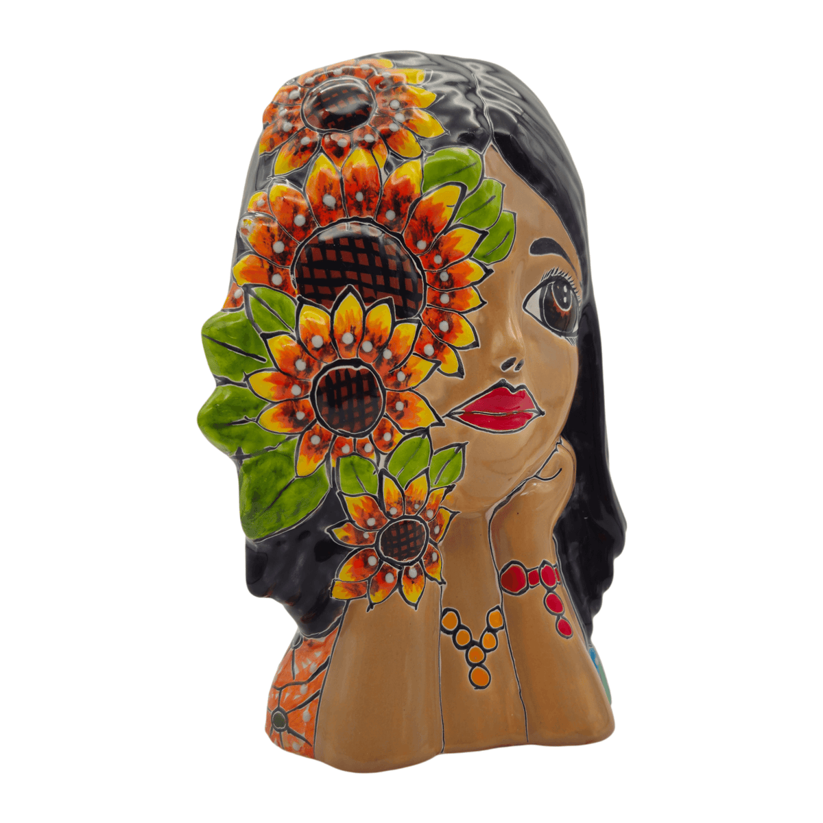 Talavera Lady Face Planter | Sunflower Design