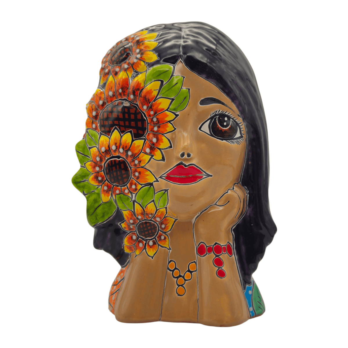 Talavera Lady Face Planter | Sunflower Design