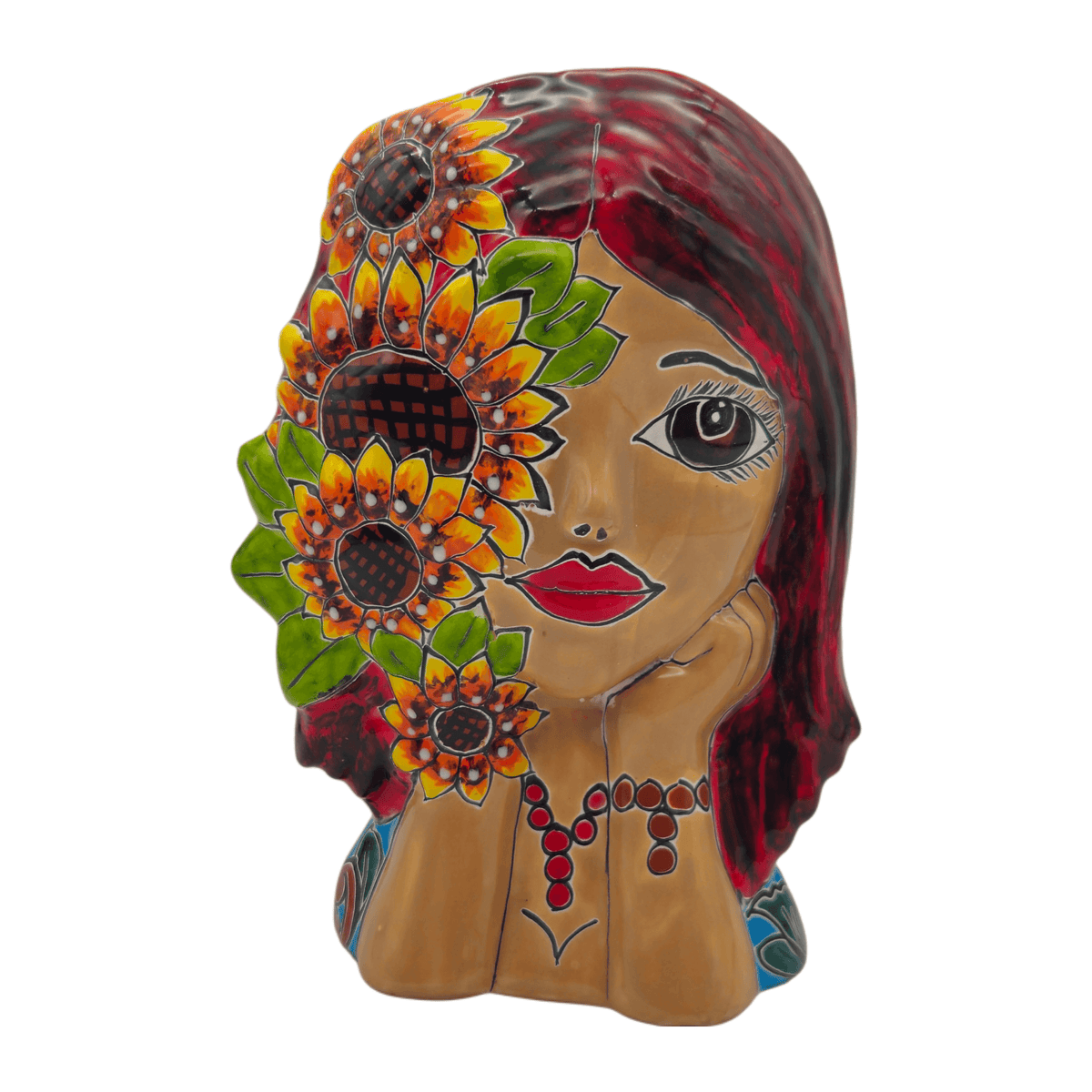 Talavera Lady Face Planter | Sunflower Design