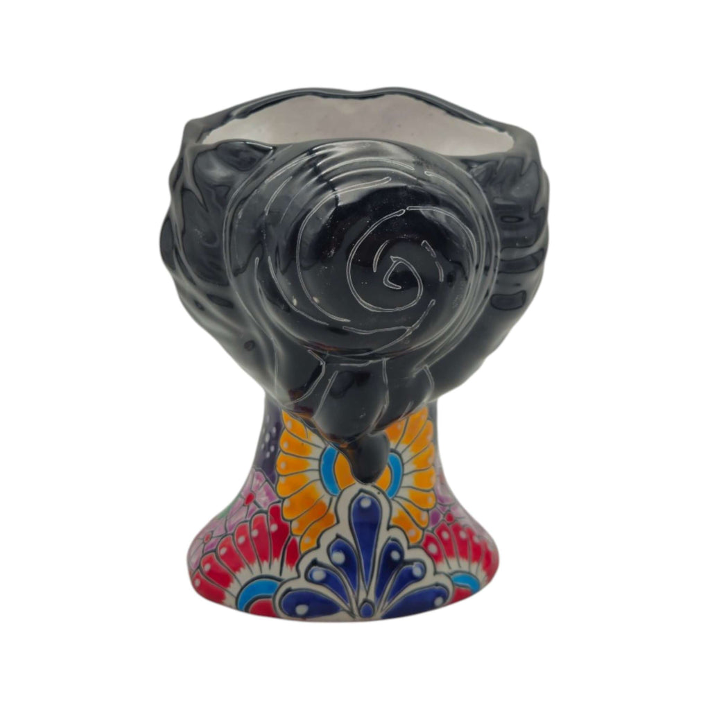 Talavera Lady Head Planter | Floral Folk Art