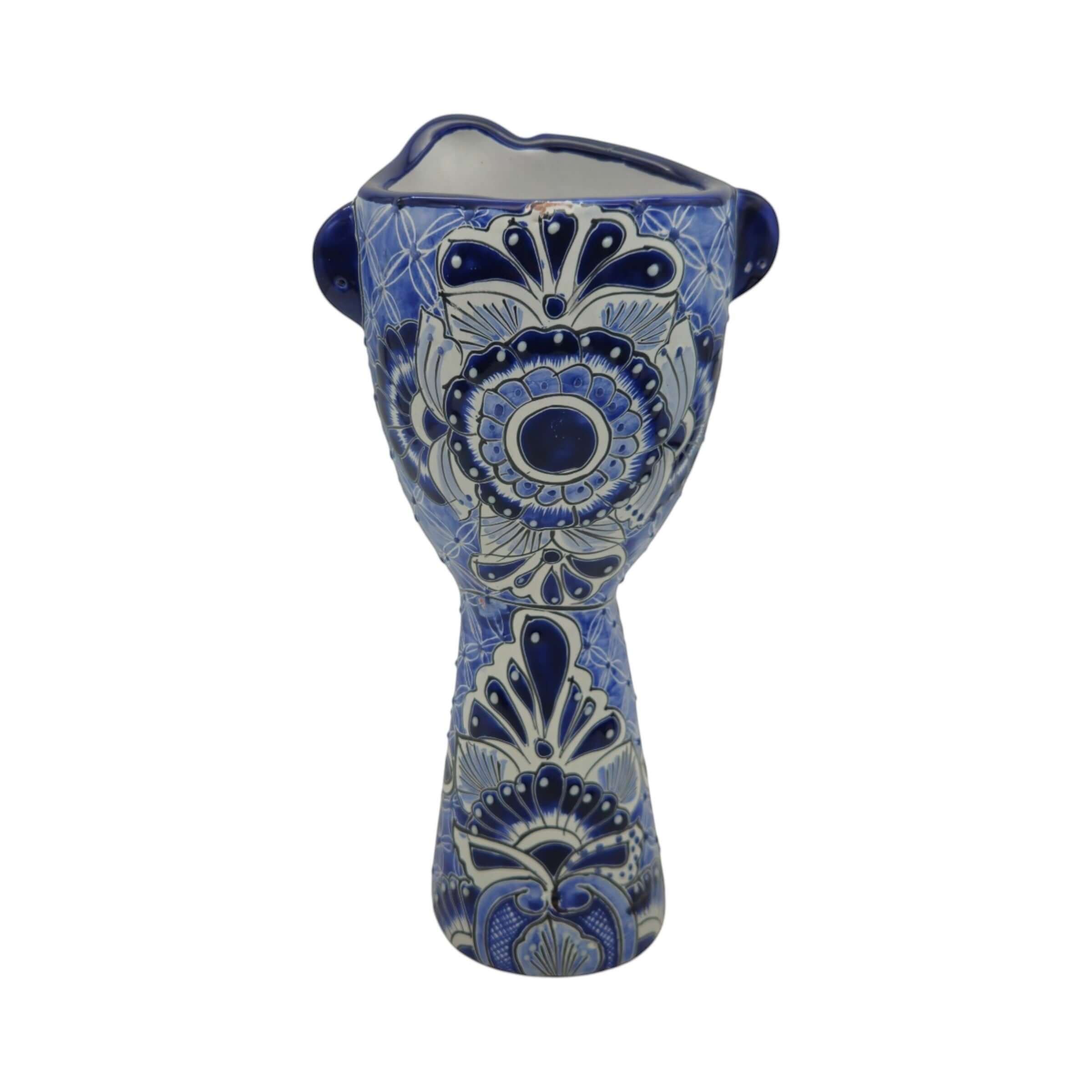 Talavera Lady Planter | Day of the Dead Face Design