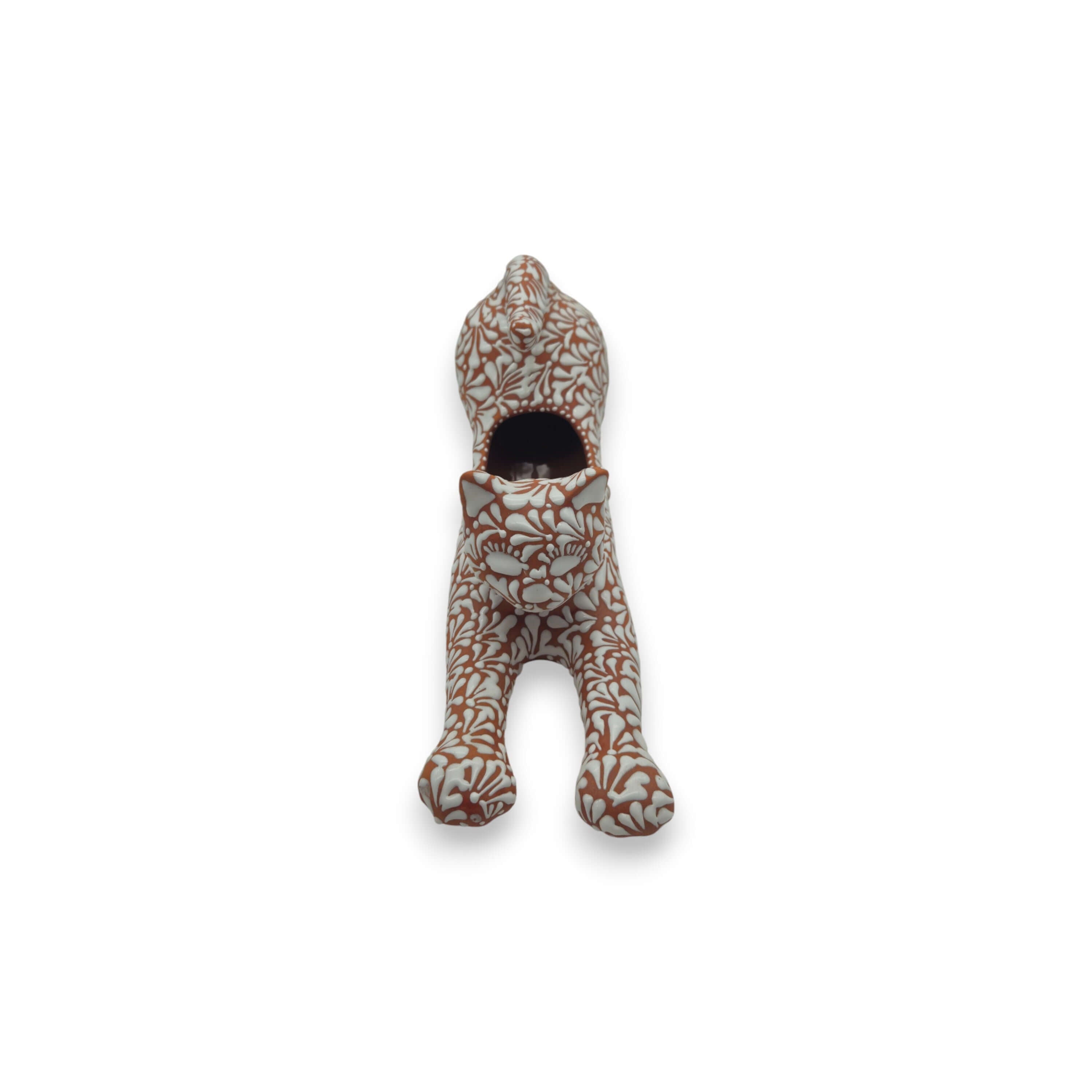 Talavera Terracotta Cat Planter | Stretching Design