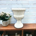 Talavera White Flower Pot | Handcrafted Mexican Ceramic Planter