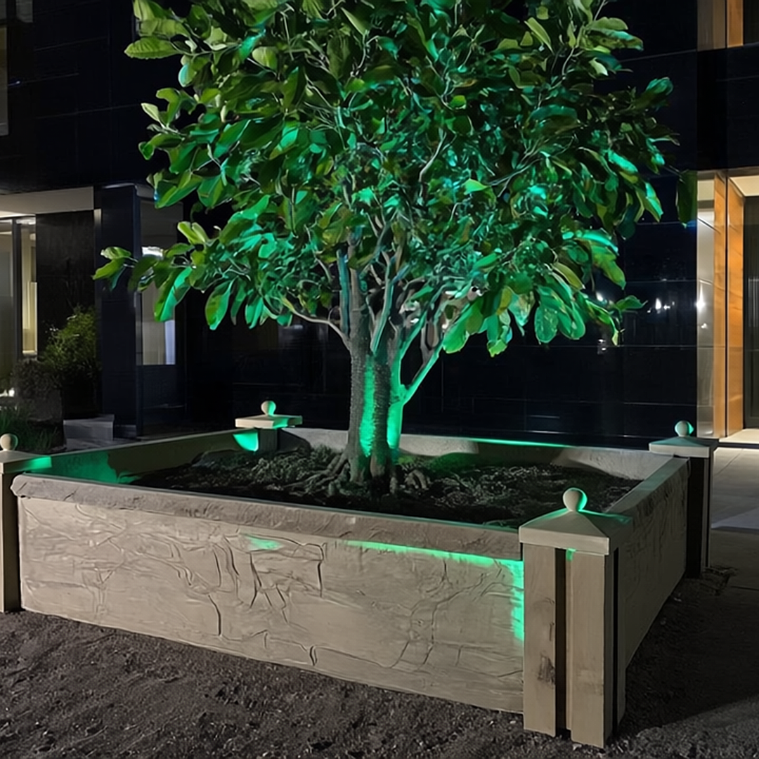 Prefabricated Concrete Garden Bed - Textured Stone