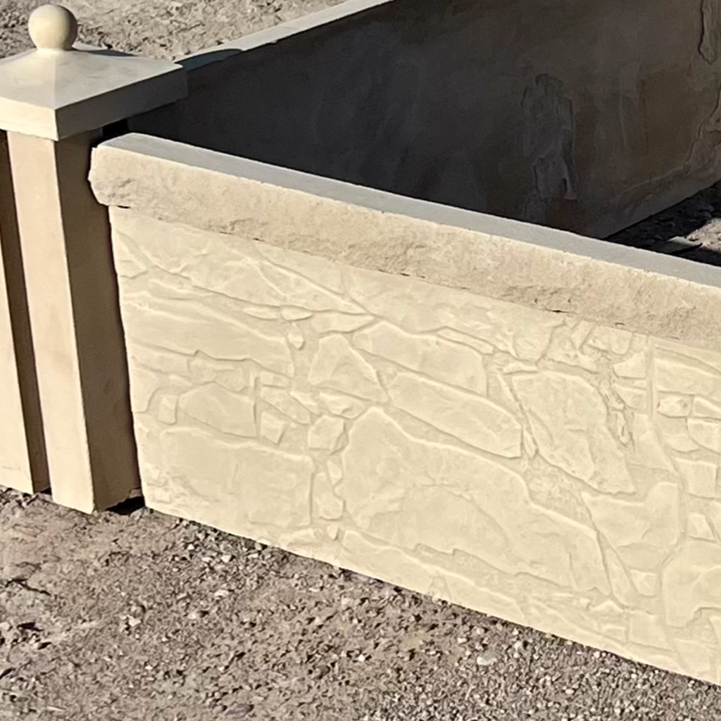 Prefabricated Concrete Garden Bed - Textured Stone