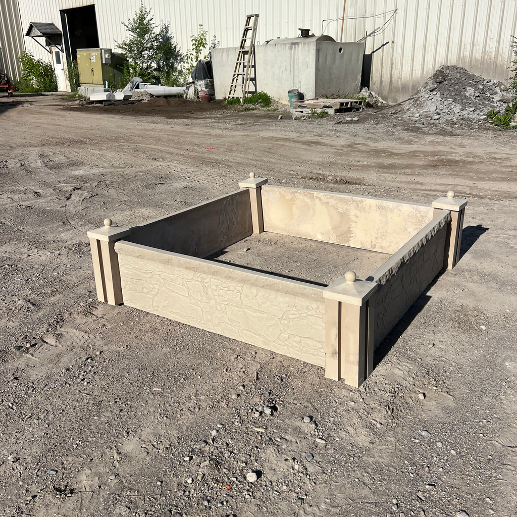 Prefabricated Concrete Garden Bed - Textured Stone
